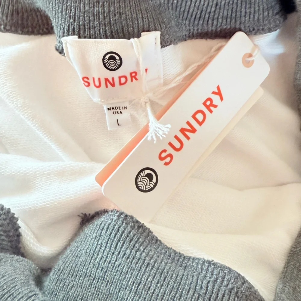 ANTHROPOLOGIE Sundry Cali Shorts White Gray NEW - Picture 8 of 9